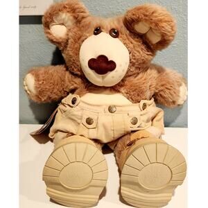 Vintage FURSKINS Boone the Beekeeper Bear with Story Book Excellent Condition